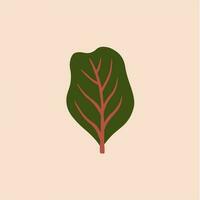 Tropical Leaf Symbol. Social Media Post. Botanical Vector Illustration.