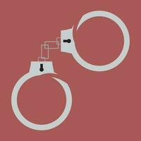 Handcuffs flat vector. Chain lock for jail illustration vector