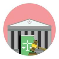 Jurisdiction institute icon. Legislation institution, justice and punishment, vector illustration