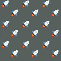 Shuttle or rocket in flight vector. Spacecraft pattern seamless background illustration vector