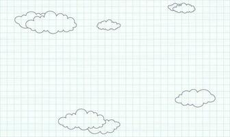 sin costura modelo nube antecedentes y con cuadrado cuadrícula línea dibujo linda dibujos animados concepto adecuado para niños diseño usado para impresión, regalo envoltura, textiles, vector ilustración