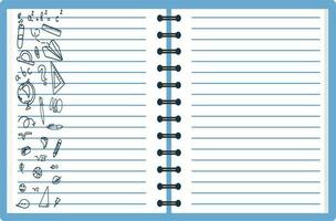 School doodle on notebook page vector background file