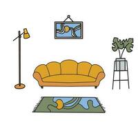 Furniture. The interior of the living room. vector