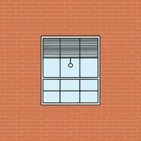 Window frame on the background wall of bricks .Vector. vector