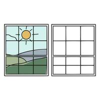 Window design template. Vector creative symbol in linear style. Vector