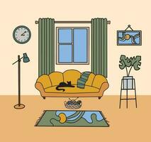 Living room graphic home interior sketch illustration vector . Vector