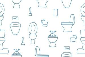 Toilet bowl pattern seamless. Toilet bathroom seamless doodle pattern. Vector