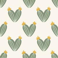 Cactus Pattern Background. Social Media Post. Plant Vector Illustration.