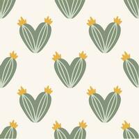 Cactus Pattern Background. Social Media Post. Plant Vector Illustration.