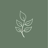 Tropical Leaf Symbol. Social Media Post. Botanical Vector Illustration.