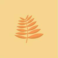 Tropical Leaf Symbol. Social Media Post. Botanical Vector Illustration.