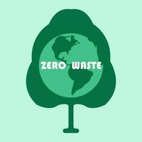Zero waste infographic vector illustration. Green tree with the planet