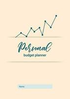 Cover of the personal monthly budget planner, vector illustration