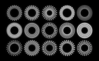 Collection of geometric abstract circle border logo. Modern line circle frame. vector