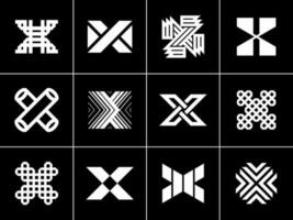colección de negocio letra X logo diseño. moderno tecnología inicial X logo. vector