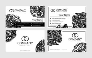 Fluid marble business card design. Modern ink fluid business card template set. vector