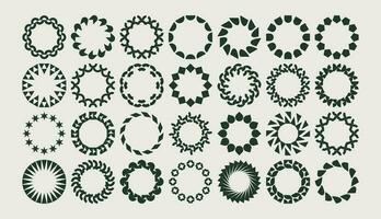 conjunto de resumen elemento circulo frontera diseño. moderno línea Dom circulo marco logo. vector
