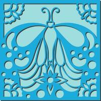 Stunning Laser-Cut Butterfly invitation card, vector