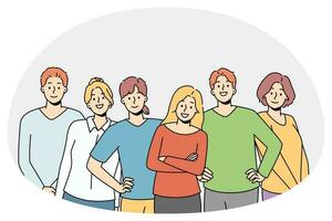 Diverse multiethnic people stand together vector