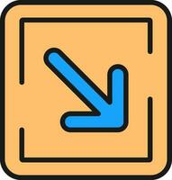 Down Right Arrow Vector Icon Design