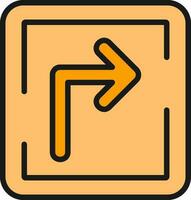 Turn Right Vector Icon Design