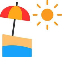 Sun Umbrella  Vector Icon Design