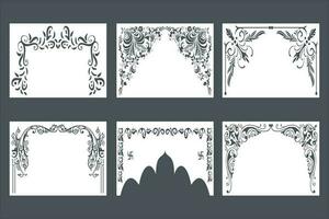 Laser cutting design for temple, Mandir Jali, Partition arch for temple decoration. vector