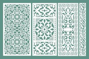Set Jali Design, Jali Design for Graphic and Plywood, Partition, Cnc Router Design Foamsheet, Acrylic and CNC Machine Cutting, EPS File. vector