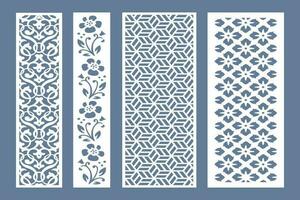 Set Jali Design, Jali Design for Graphic and Plywood, Partition, Cnc Router Design Foamsheet, Acrylic and CNC Machine Cutting, EPS File. vector