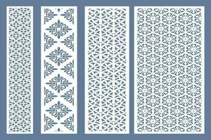 Set Jali Design, Jali Design for Graphic and Plywood, Partition, Cnc Router Design Foamsheet, Acrylic and CNC Machine Cutting, EPS File. vector