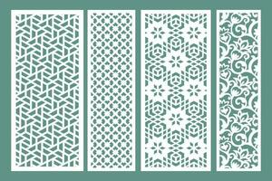 Set Jali Design, Jali Design for Graphic and Plywood, Partition, Cnc Router Design Foamsheet, Acrylic and CNC Machine Cutting, EPS File. vector