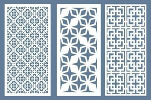 Set Jali Design, Jali Design for Graphic and Plywood, Partition, Cnc Router Design Foamsheet, Acrylic and CNC Machine Cutting, EPS File. vector