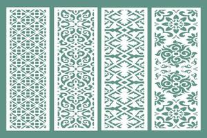 Set Jali Design, Jali Design for Graphic and Plywood, Partition, Cnc Router Design Foamsheet, Acrylic and CNC Machine Cutting, EPS File. vector