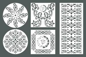 Set Jali Design For jali, Laser, Cnc, Graphic. vector