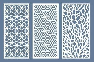 Set Jali Design, Jali Design for Graphic and Plywood, Partition, Cnc Router Design Foamsheet, Acrylic and CNC Machine Cutting, EPS File. vector