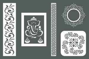 Set Jali Design For jali, Laser, Cnc, Graphic. vector