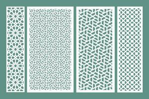 Set Jali Design, Jali Design for Graphic and Plywood, Partition, Cnc Router Design Foamsheet, Acrylic and CNC Machine Cutting, EPS File. vector