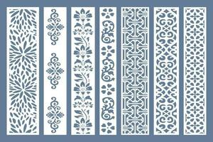Set Jali Design, Jali Design for Graphic and Plywood, Partition, Cnc Router Design Foamsheet, Acrylic and CNC Machine Cutting, EPS File. vector