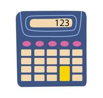 Calculator flat web icon. MIinimalist calculator logo clipart. School supplies symbol icon. Flat vector illustration.