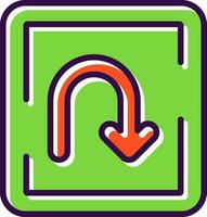 U Turn Vector Icon Design