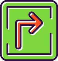 Turn Right Vector Icon Design