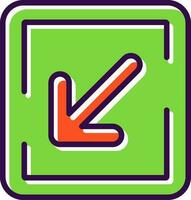 Down Left Arrow Vector Icon Design