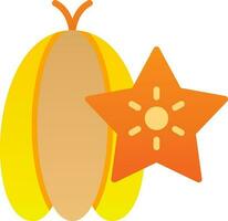 Fruta estrella vector icono diseño