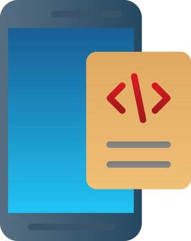 móvil codificación vector icono diseño