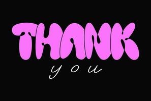 Thank you banner y2k style vector illustration