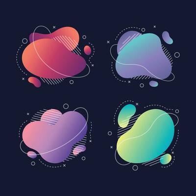 Set of abstract graphic elements