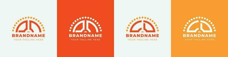 Letter CD and DC Sunrise  Logo Set, suitable for any business with CD or DC initials. vector