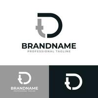Letter DT or TD Monogram Logo, suitable for any business with DT or TD initials vector