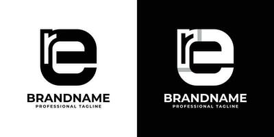 Letter ER or RE Monogram Logo, suitable for any business with ER or RE initials vector