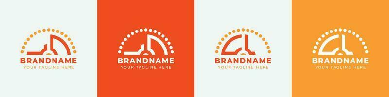 Letter CL and LC Sunrise  Logo Set, suitable for any business with CL or LC initials. vector